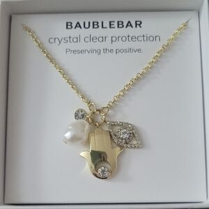 BaubleBar Gold Hamsa Charm Necklace